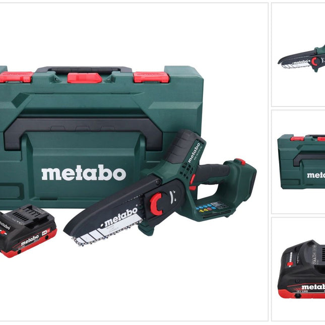 Metabo MS 18 LTX 15 Akku Gehölzsäge 18 V 15 cm 5 m/s + 1x Akku 4,0 Ah + metaBOX - ohne Ladegerät