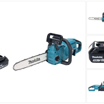 Makita DUC 357 TX2 Akumulatorowa pilarka łańcuchowa 18 V 35 cm 7,7 m/s Bezszczotkowa + 1x akumulator 5,0 Ah - bez ładowarki
