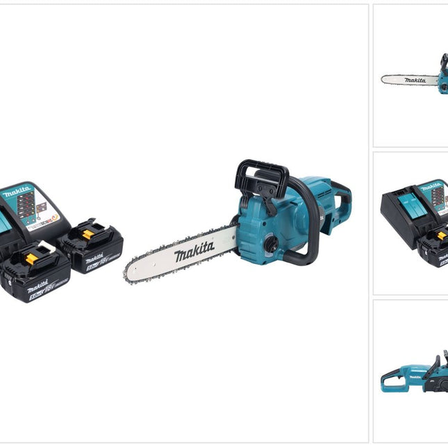 Makita DUC 357 RT2X2 Motosierra sin cable 18 V 35 cm 7,7 m/s Sin escobillas + 2x batería 5,0 Ah + cargador
