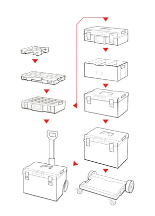 Qbrick System ONE 350 2.0 Profi RED ULTRA HD Valigia portautensili personalizzata organizzatore modulare 585 x 385 x 320 mm 38 l impilabile IP66