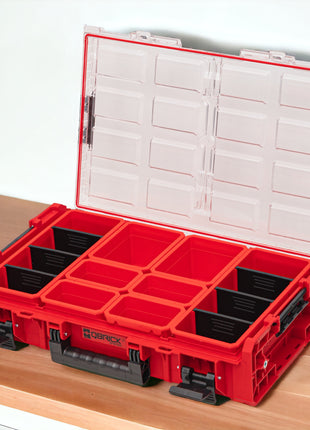 Qbrick System ONE Organiser XL 2.0 RED ULTRA HD Custom 582 x 387 x 131 mm 13,5 l IP66 con 8 inserti e 6 divisori