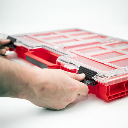 Qbrick System ONE Organiser L 2.0 RED ULTRA HD impilabile 531 x 379 x 77 mm 6 l IP66 con 10 inserti