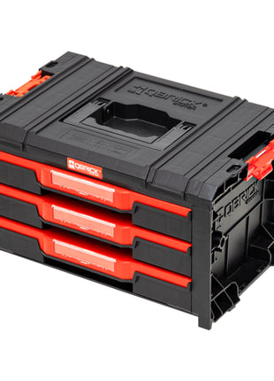 Qbrick System PRO Drawer 3 Toolbox 2.0 Basic z możliwością sztaplowania 450 x 310 x 244 mm 3x 4,5 l IP54 z trzema szufladami 9 wkładów