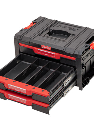 Qbrick System PRO Drawer 3 Toolbox 2.0 Basic z możliwością sztaplowania 450 x 310 x 244 mm 3x 4,5 l IP54 z trzema szufladami 9 wkładów