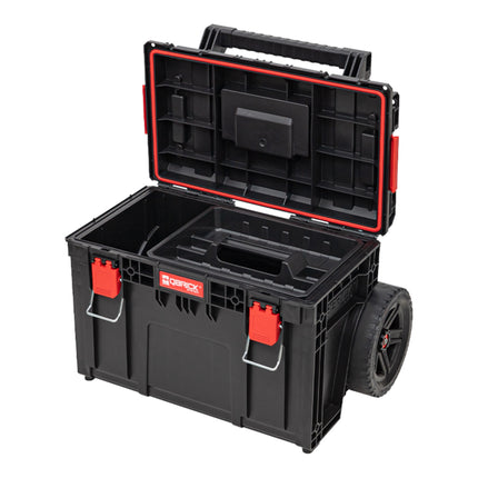 Qbrick System PRIME Carrello impilabile 590 x 425 x 660 mm 37 l IP66 100 kg di portata con doppio manico telescopico in alluminio