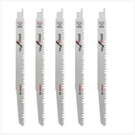 Bosch 5 Säbelsägeblätter 240 mm Top for Wood S 1531 L / S1531L ( 2608650676 ) - Toolbrothers