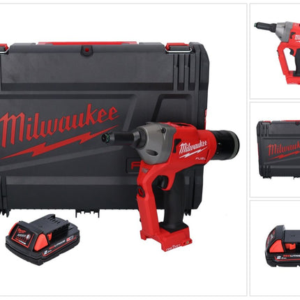 Riveteuse aveugle sur batterie Milwaukee M18 ONEFPRT-201X 18 V 20 kN sans balais + 1x batterie 2,0 Ah + boîtier HD - sans chargeur