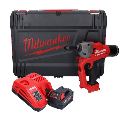 Milwaukee M18 ONEFPRT-401X remachadora ciega a batería 18 V 20 kN sin escobillas + 1x batería 4.0 Ah + cargador + caja HD