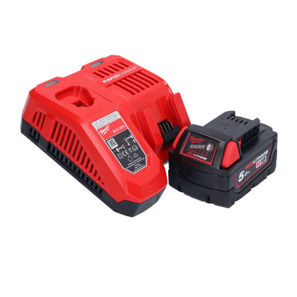 Remachadora sin cable Milwaukee M18 ONEFPRT-501X 18 V 20 kN sin escobillas + 1x batería recargable 5,0 Ah + cargador + caja HD