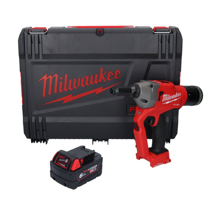 Milwaukee M18 ONEFPRT-601X remachadora ciega a batería 18 V 20 kN sin escobillas + 1x batería 6.0 Ah + caja HD - sin cargador
