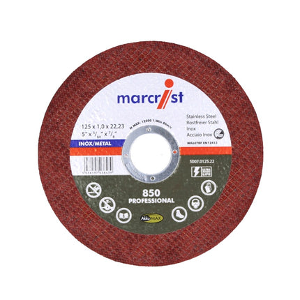Marcrist 850 Inox Spezial Ultradünn Trennscheibe 10 Stk. 125 x 1,0 x 22,23 mm ( 5007.0125.22-10 ) für Winkelschleifer