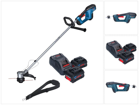 Bosch GRT 18V-33 Tagliaerba professionale a batteria 18 V 330 mm senza spazzole + 2x batteria ProCORE 8,0 Ah + caricabatterie