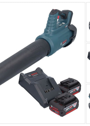 Bosch GBL 18V-750 Professional Souffleur sans fil 18 V BITURBO Brushless + 2x batterie 4,0 Ah + chargeur