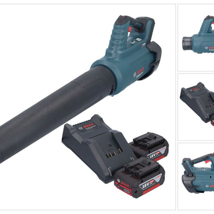 Bosch GBL 18V-750 Soplador profesional sin escobillas de 18 V BITURBO + 2 baterías de 4,0 Ah + cargador