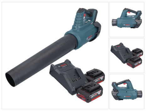 Bosch GBL 18V-750 Professional cordless blower 18 V BITURBO Brushless + 2x rechargeable battery 4.0 Ah + charger