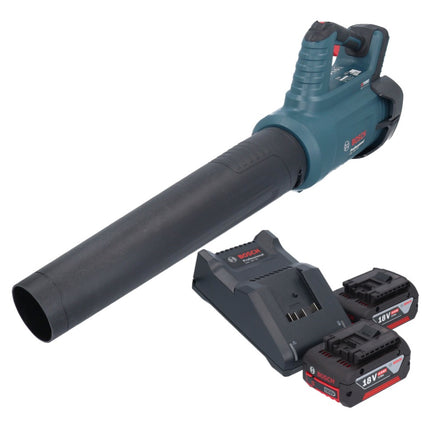 Bosch GBL 18V-750 Soplador profesional sin escobillas de 18 V BITURBO + 2 baterías de 4,0 Ah + cargador