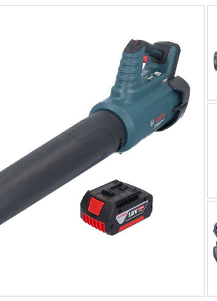 Bosch GBL 18V-750 Soplador de batería profesional 18 V BITURBO sin escobillas + 1x batería 5,0 Ah - sin cargador