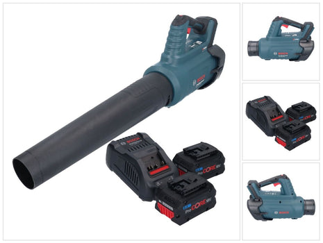 Bosch GBL 18V-750 Professional Akku Gebläse 18 V BITURBO Brushless + 2x ProCORE Akku 8,0 Ah + Ladegerät