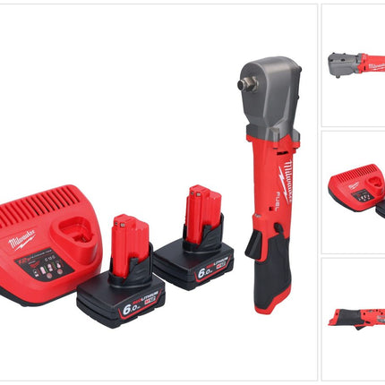 Milwaukee M12 FRAIWF12-602 llave de impacto angular a batería 12 V 1/2" 270 Nm sin escobillas + 2x baterías 6,0 Ah + cargador