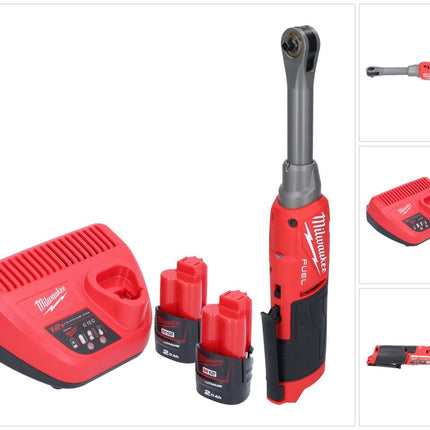 Milwaukee M12 FHIR14LR-202 akumulatorowa grzechotka szybkomocująca 12 V 47 Nm 1/4" bezszczotkowa + 2x akumulator 2,0 Ah + ładowarka