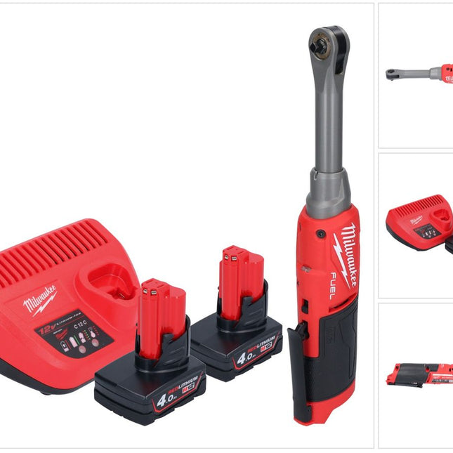 Milwaukee M12 FHIR14LR-402 Akku Hochgeschwindigkeits Ratsche 12 V 47 Nm 1/4" Brushless + 2x Akku 4,0 Ah + Ladegerät