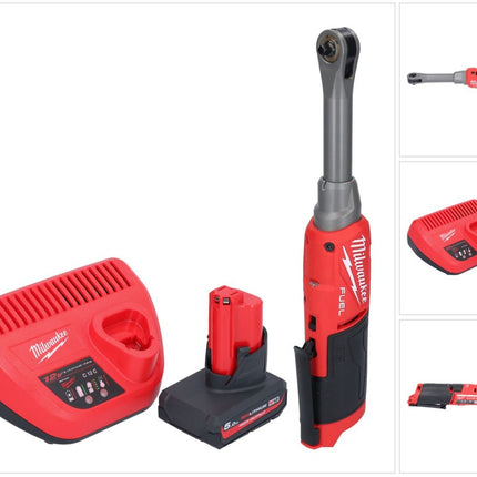 Milwaukee M12 FHIR14LR-501 Cricchetto ad alta velocità con batteria 12 V 47 Nm 1/4" Brushless + 1x batteria 5,0 Ah + caricabatteria