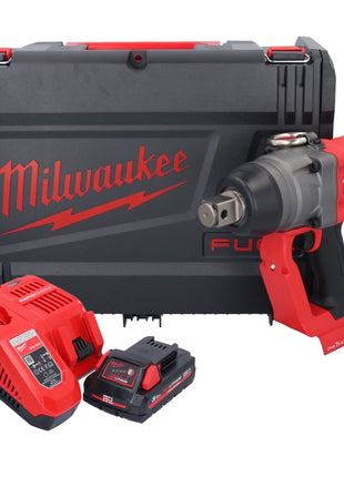 Llave de impacto inalámbrica Milwaukee M18 ONEFHIWF1-301X 18 V 2033 Nm 1″ sin escobillas + 1x batería 3.0 Ah + cargador + caja HD