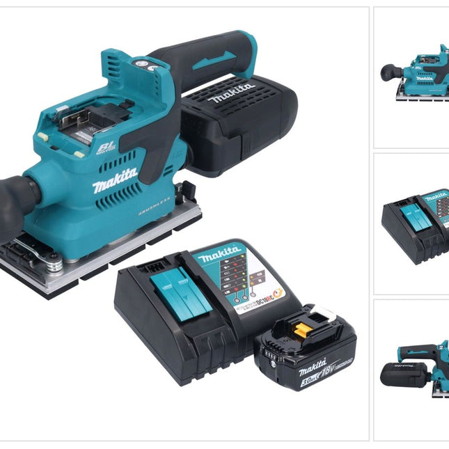 Makita DBO 381 RF1U 18 V 93 x 185 mm Vibrofinitrice a batteria senza spazzole + 1x batteria 3,0 Ah + caricabatterie