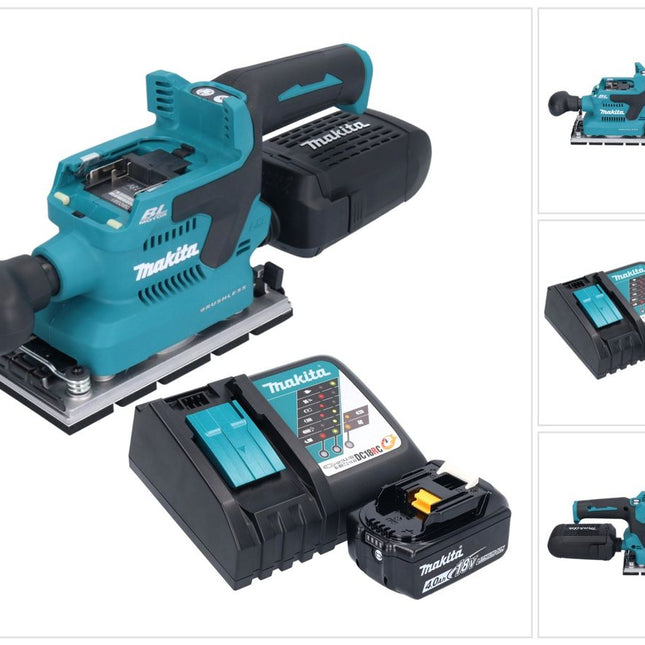Makita DBO 381 RM1U 18 V 93 x 185 mm Vibrofinitrice a batteria senza spazzole + 1x batteria 4,0 Ah + caricabatterie