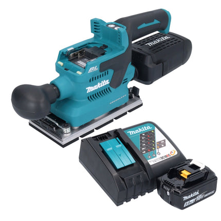 Makita DBO 381 RT1U Akumulatorowa szlifierka oscylacyjna 18 V 93 x 185 mm bezszczotkowa + 1x akumulator 5,0 Ah + ładowarka