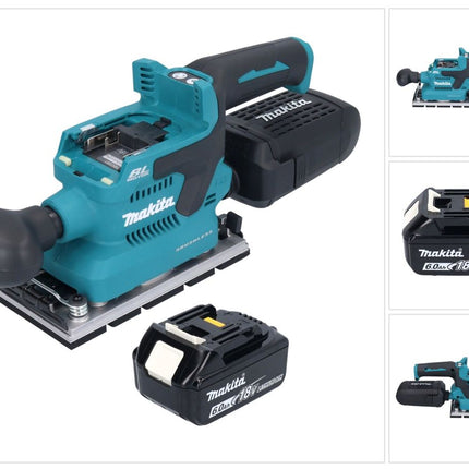 Makita DBO 381 G1U Akku Schwingschleifer 18 V 93 x 185 mm Brushless + 1x Akku 6,0 Ah - ohne Ladegerät