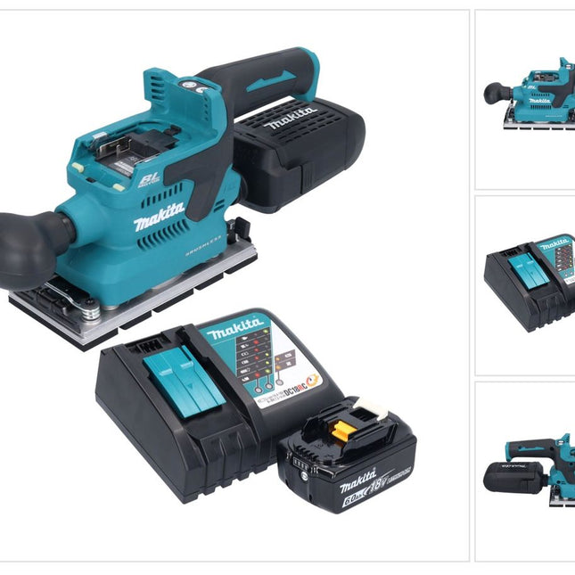 Makita DBO 381 RG1U 18 V 93 x 185 mm Vibrofinitrice a batteria senza spazzole + 1x batteria 6,0 Ah + caricabatterie