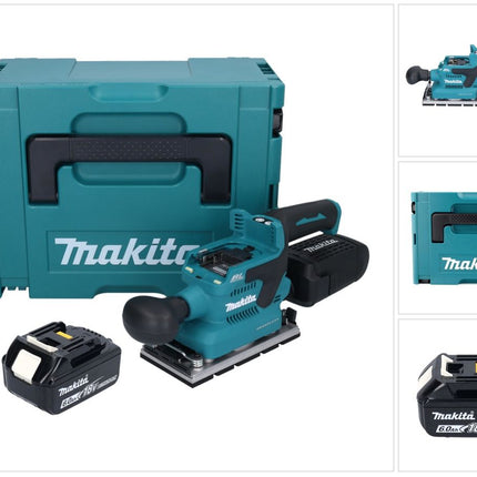 Makita DBO 381 G1JU Akku Schwingschleifer 18 V 93 x 185 mm Brushless + 1x Akku 6,0 Ah + Makpac - ohne Ladegerät