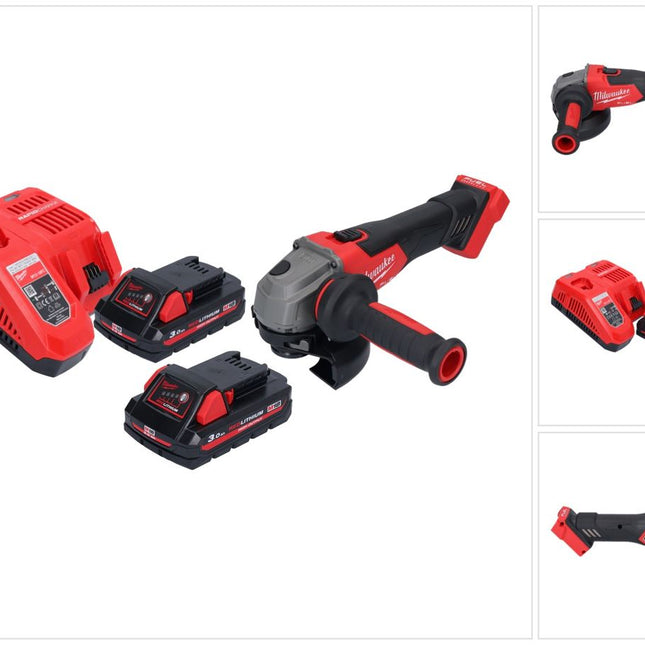 Milwaukee M18 FSAG125X-302 Smerigliatrice angolare a batteria 18 V 125 mm brushless + 2x batteria ricaricabile 3,0 Ah + caricatore