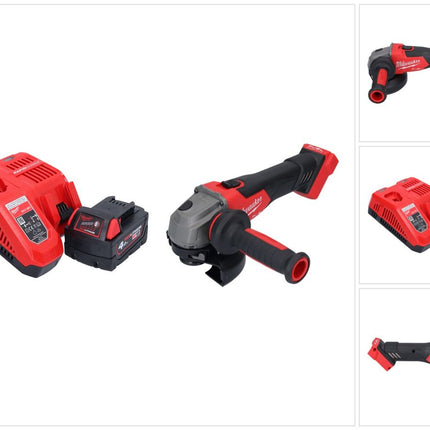 Milwaukee M18 FSAG125X-401 Amoladora angular sin cable 18 V 125 mm sin escobillas + 1x batería 4.0 Ah + cargador