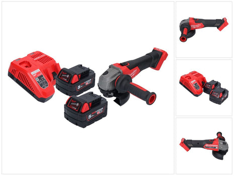 Milwaukee M18 FSAG125X-502 Cordless angle grinder 18 V 125 mm brushless + 2x battery 5.0 Ah + charger