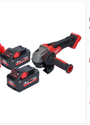 Milwaukee M18 FSAG125X-552 Akumulatorowa szlifierka kątowa 18 V 125 mm bezszczotkowa + 2x akumulator 5,5 Ah + ładowarka