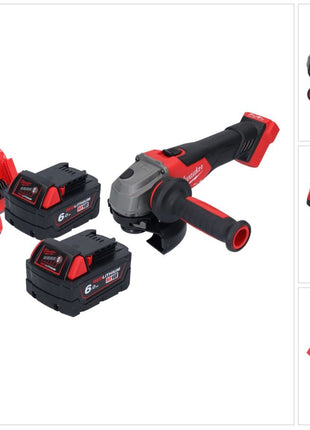 Meuleuse d'angle sur batterie Milwaukee M18 FSAG125X-602 18 V 125 mm sans balais + 2x batteries 6,0 Ah + chargeur