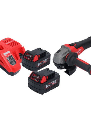 Amoladora angular a batería Milwaukee M18 FSAG125X-602 18 V 125 mm sin escobillas + 2x baterías 6,0 Ah + cargador