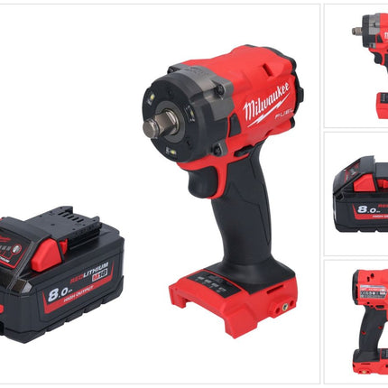 Milwaukee M18 FIW2F12-801 Akku Schlagschrauber 18 V 339 Nm 1/2" Brushless + 1x Akku 8,0 Ah - ohne Ladegerät