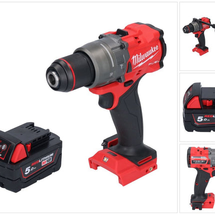 Milwaukee M18 FPD3-501 akumulatorowa wiertarko-wkrętarka udarowa 18 V 158 Nm bezszczotkowa + 1x akumulator 5,0 Ah - bez ładowarki