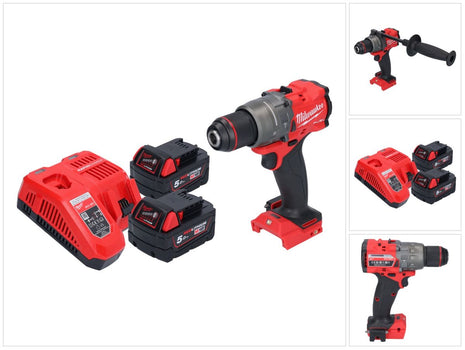 Milwaukee M18 FPD3-502 Akku Schlagbohrschrauber 18 V 158 Nm Brushless + 2x Akku 5,0 Ah + Ladegerät