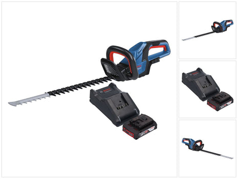 Bosch GHE 18V-60 Professional Akku Heckenschere 18 V 60 cm Brushless + 1x Akku 2,0 Ah + Ladegerät