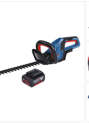 Bosch GHE 18V-60 Professional Taille-haie sans fil 18 V 60 cm Brushless + 1x batterie 4,0 Ah - sans chargeur