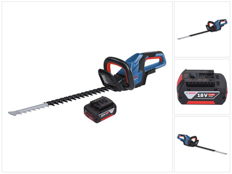 Bosch GHE 18V-60 Professional cordless hedge trimmer 18 V 60 cm brushless + 1x rechargeable battery 5.0 Ah - without charger