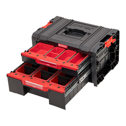 Qbrick System PRO Cassetto 2 Cassetta degli attrezzi 2.0 Expert impilabile 450 x 310 x 244 mm 4,5 l 9,5 l IP54 con due cassetti 10 intarsi e 6 divisori
