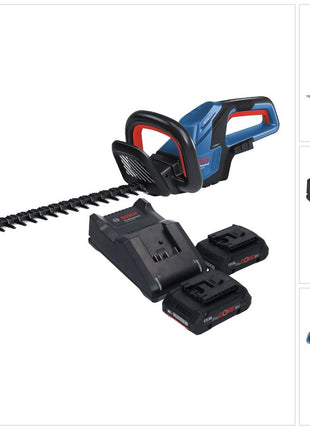 Bosch GHE 18V-60 Tagliasiepi professionale a batteria 18 V 60 cm senza spazzole + 2x batteria ProCORE 4,0 Ah + caricabatterie