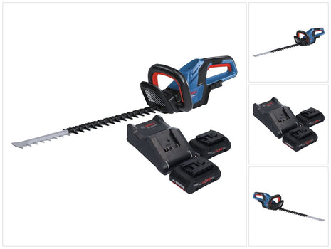 Bosch GHE 18V-60 Cortasetos a batería profesional 18 V 60 cm sin escobillas + 2x batería ProCORE 4,0 Ah + cargador