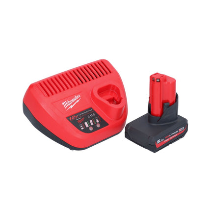 Soplador de batería Milwaukee M12 BBL-501 12 V + 1x batería 5,0 Ah + cargador
