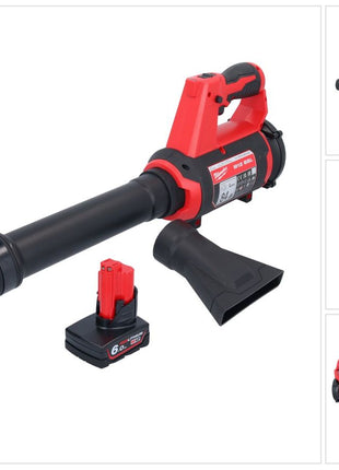 Milwaukee M12 BBL-601 Souffleur sans fil 12 V + 1x batterie 6,0 Ah - sans chargeur